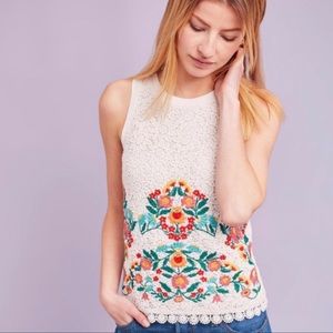 Maeve Floral Embroidered Eyelet Lace Tank